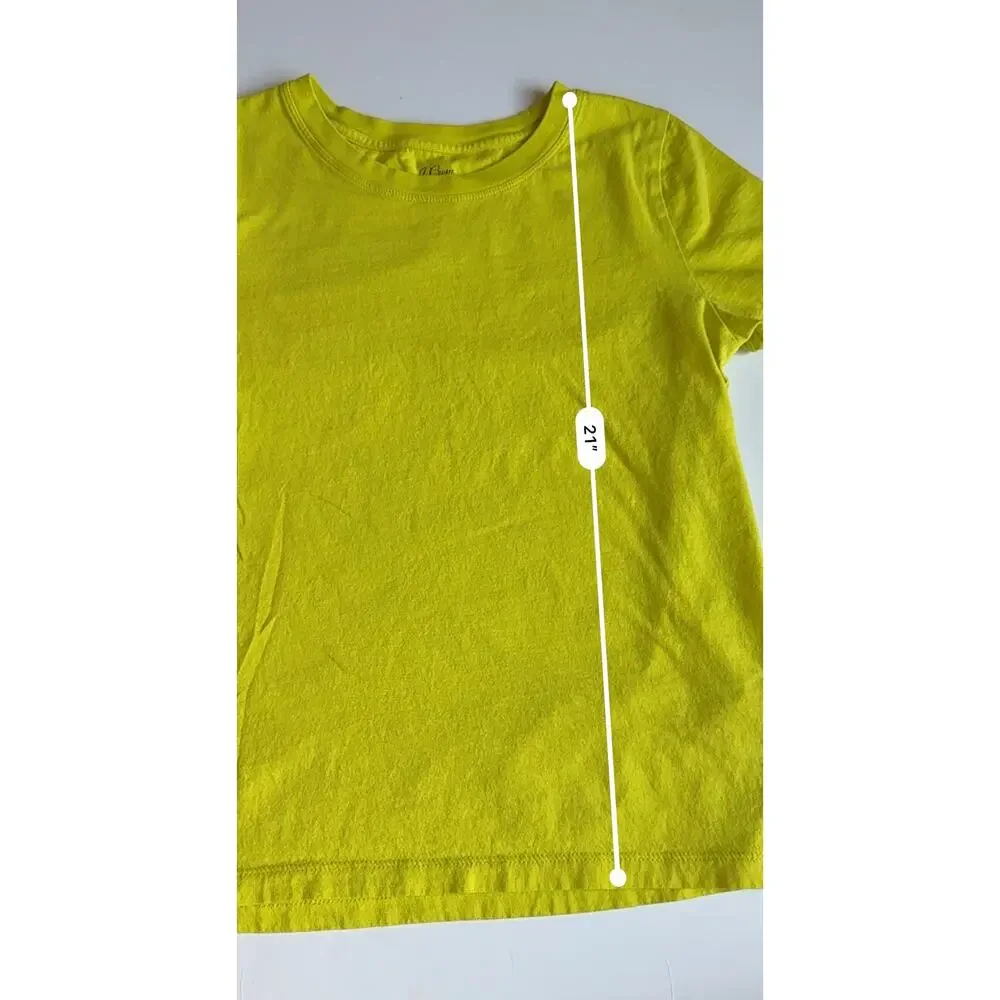 J.Crew Essential Tee Womens Small Neon Yellow Short Sleeve Crewneck 100% Cotton - Picture 9 of 10